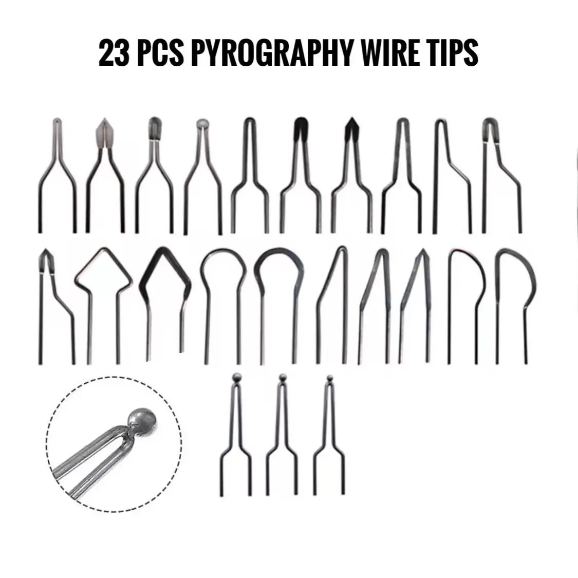 23Pcs/Set Pyrography Wire Tips Nickel Chromium Alloy Wood Burner Pyrography Pen Adjustable Temperature Pyrography Machine Parts wp 18 wp18 ly 200rw swivel rotary spin water cooled 1 4 28 thread tig torch head burner hose argon welding machine accessory