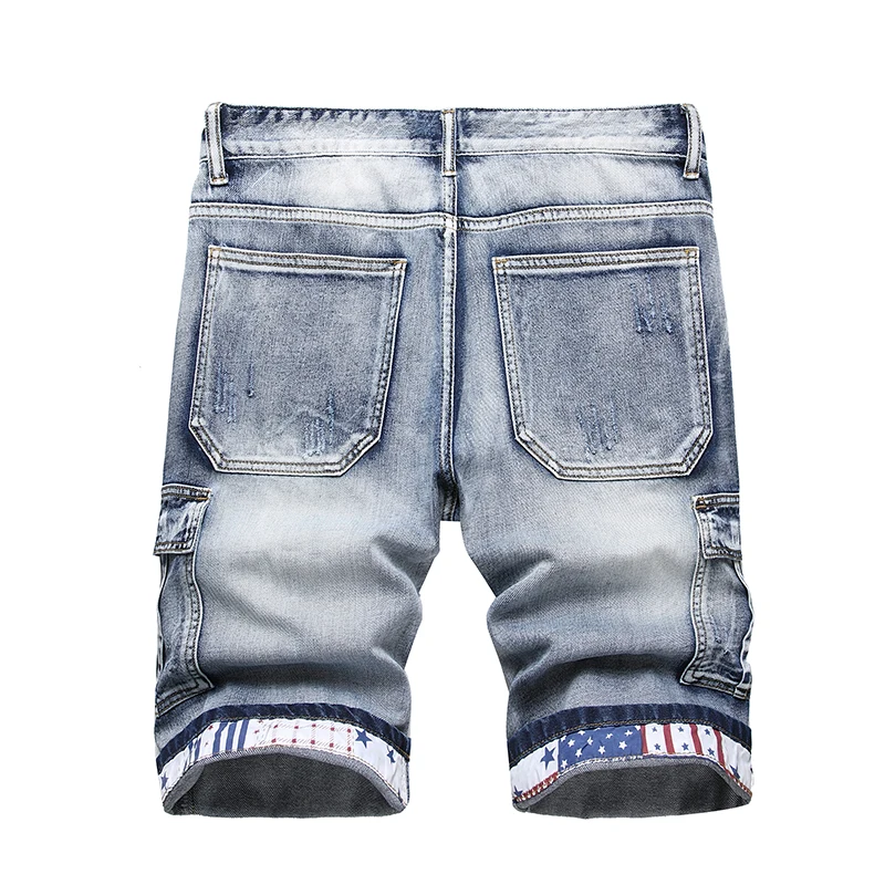 Men Jeans Denim Shorts Summer Jeans Shorts Summer Men&rsquo;s Short Jeans Cotton Bermuda Shorts Streetwear Breathable Casual