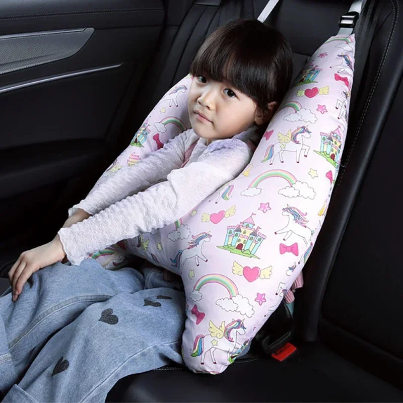 Car Pillow Car Neck Pillow Baby Car Seat Pillow Cute Animal Pattern Kid Neck Head Support U-Shape Children Travel Pillow Cushion Car Seat Safety Neck Pillow Kids