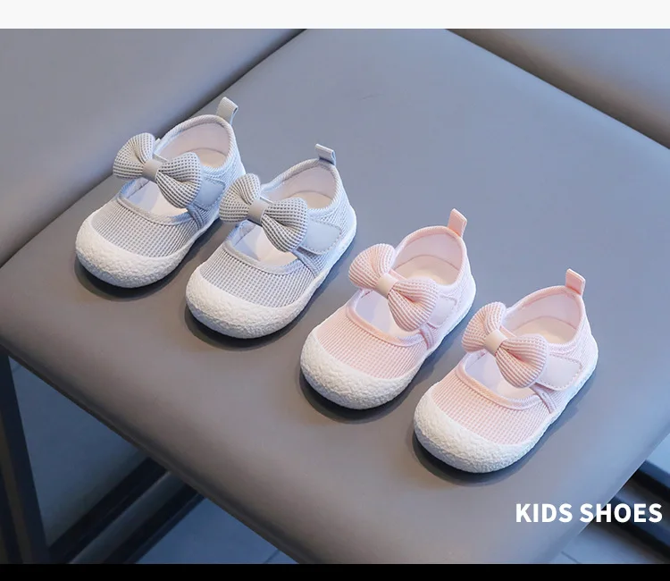 Description Picture 6 of itemKids Shoes Baby Girl Walking Shoes with Breathable and Non Slip Mesh Bow Princess Shoes with Non Slip Soft Soles