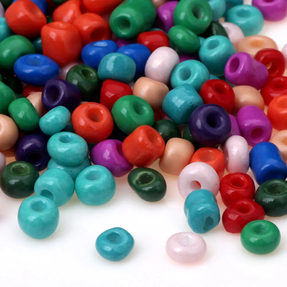 

5~6MM Charm Candy Color Czech Glass Seed Bead Irregular Spacing Ring Jewelry Making DIY Bracelet Necklace Earrings Found