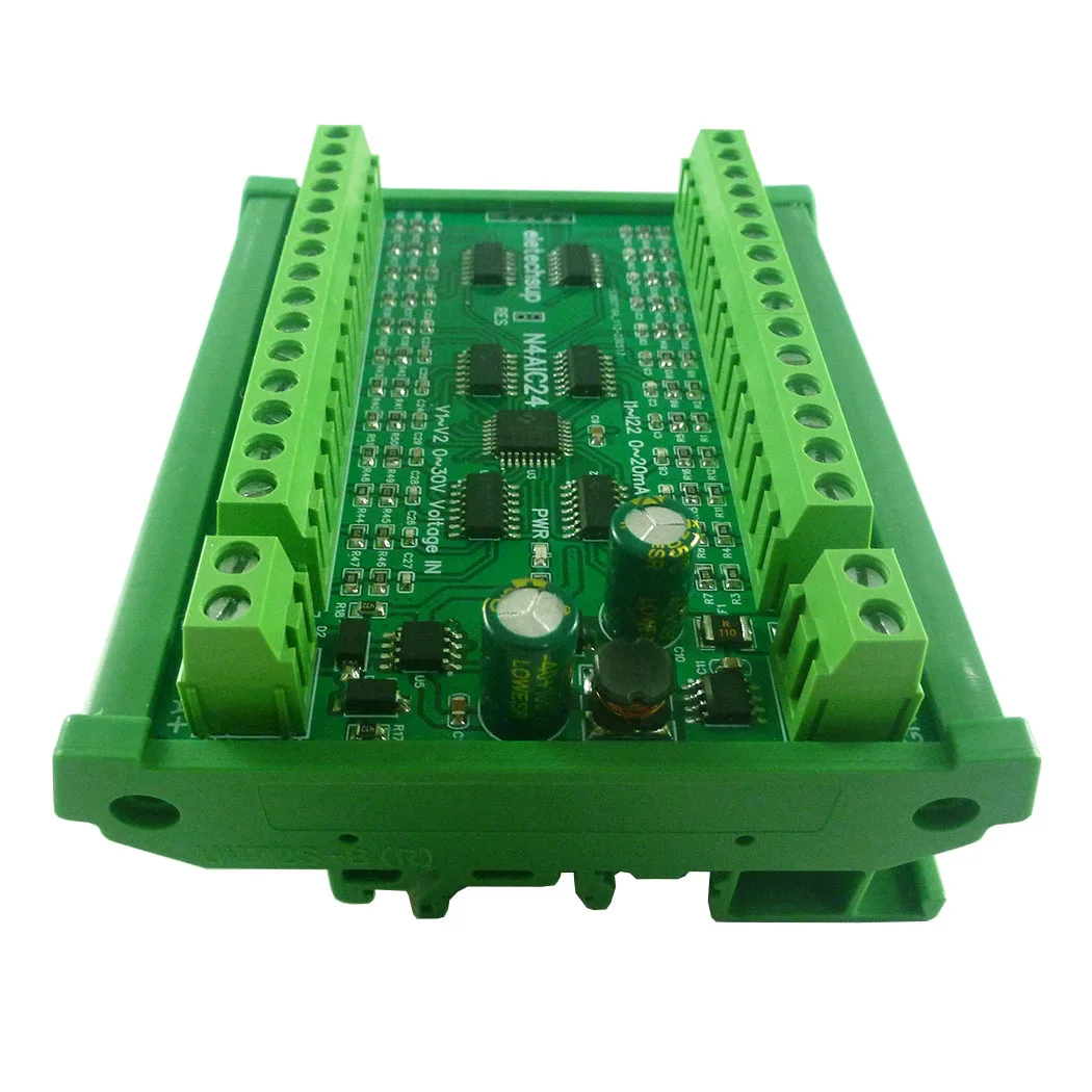 24CH 12 비트 ADC 컬렉터 보드, MODBUS RTU PLC IO 22CH 4-20MA 전류 및 2CH 0-30V 전압 입력, RS485 AI 모듈