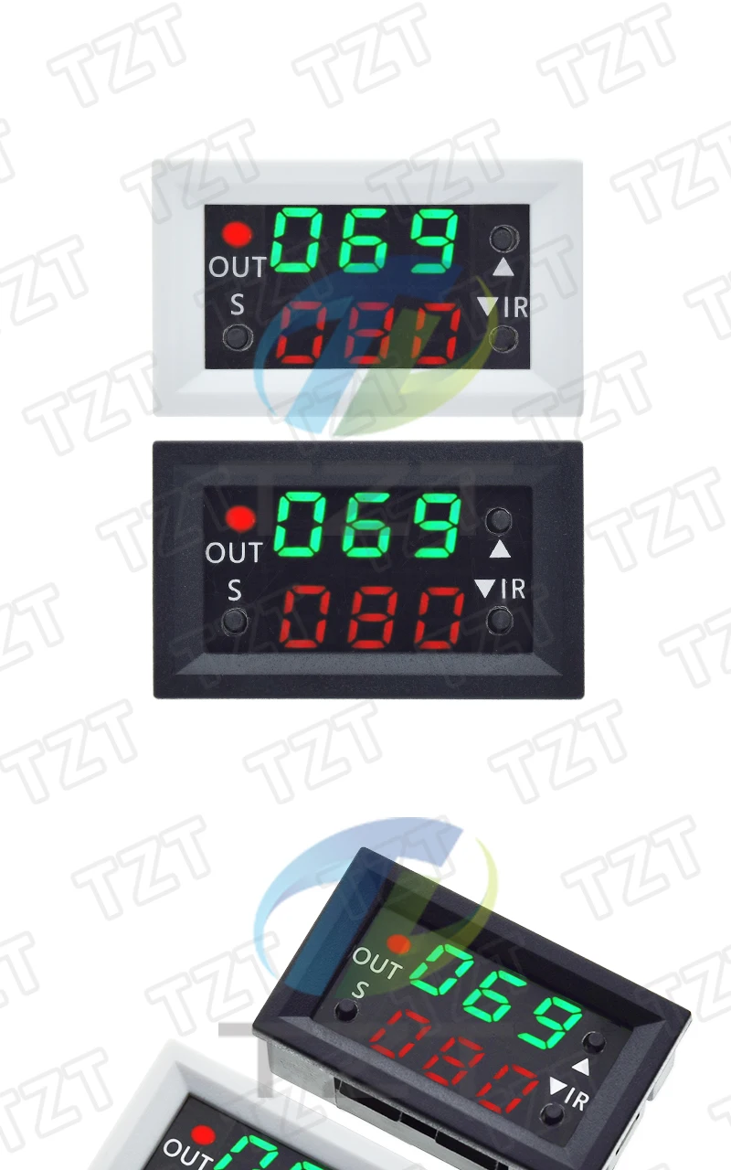 T2401-O DC 12V Dual Display Zeitrelais Modul Zeitverzögerungsrelais Mini LED Digital Timer Relais Timing Verzögerung Zyklus Steuerschalter – Detail 3