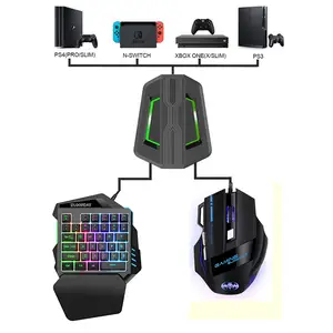 Gaming Keyboard And Mouse Combos Rgb Backlit One-handed Keypad Mice 3200  Dpi With Game Converter For Ps4 Xbox Nintendo Switch - Keyboard Mouse  Combos - AliExpress