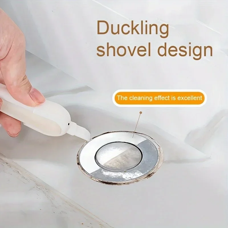 2-in-1 Duck Shaped Double-head Design Cleaning Clip Dust Stain Removal Shovel Bathroom Cleaner Tool With Drainage Hole