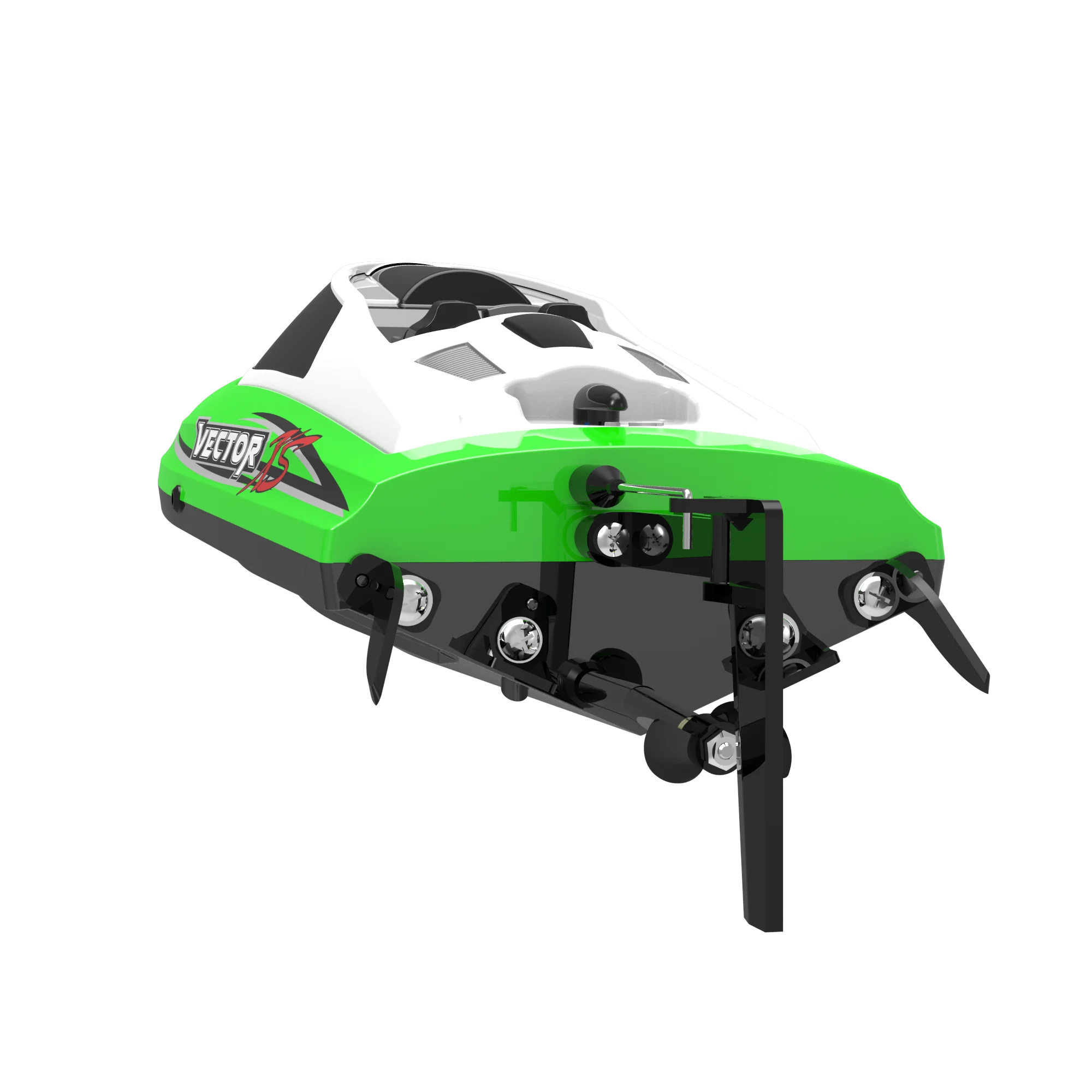 Bateau RC rapide 2,4 GHz électrique avec batterie rechargeable - Vert