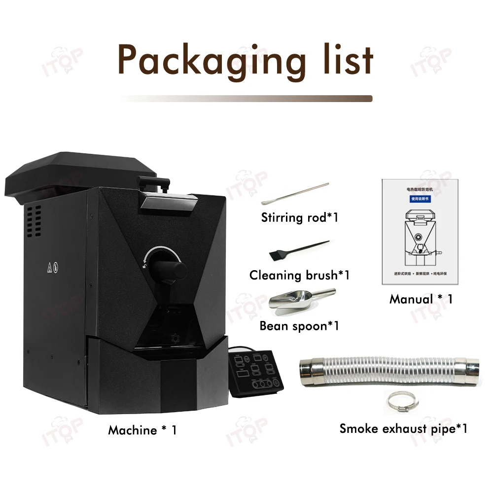 500g Coffee Roaster 3 Roasting Programs Easy and Fun Operation Household Coffee Bean Roasting Machine with Smoke Filter ITOP