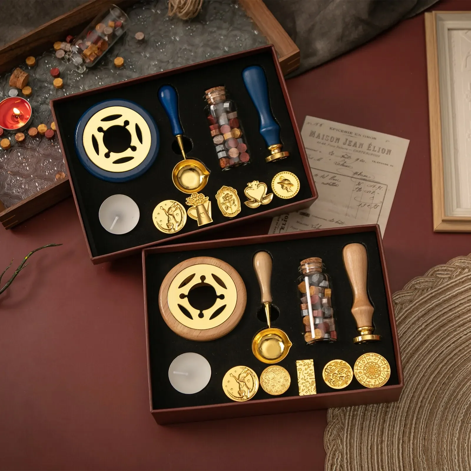 

High Quality Wax Sealing Stamp Set,Widely Used Practical Exquisite Sealing Stamp Kit Rust Prevention Retro with Replaceable Head