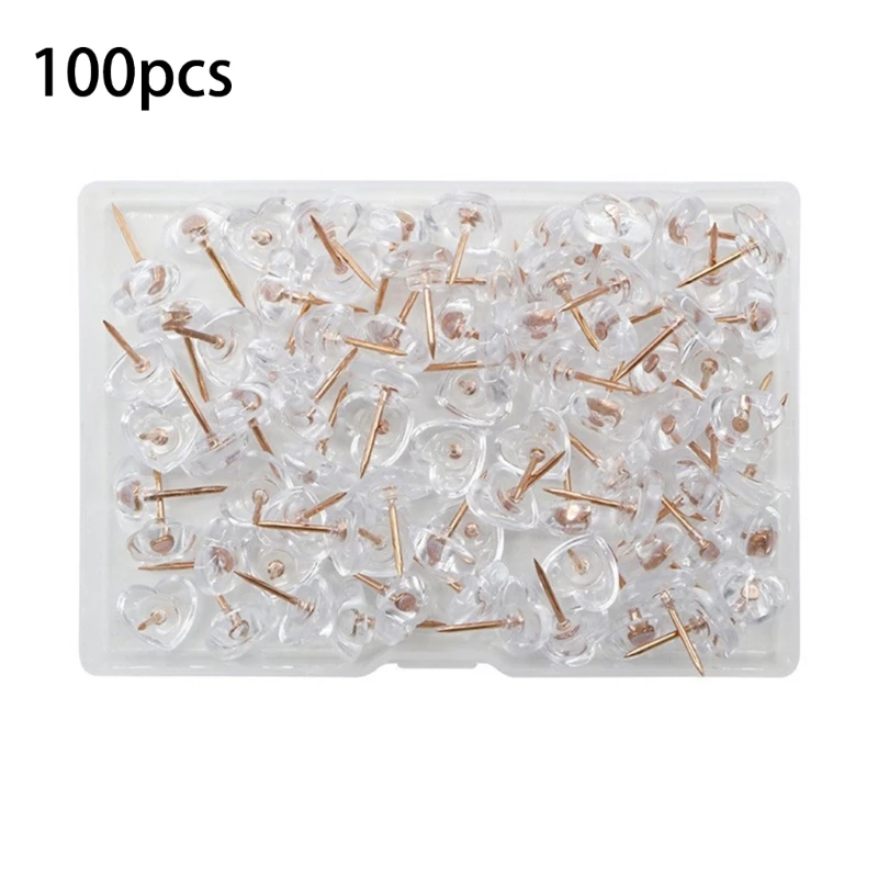 16FB 100Pcs 지도 푸시 핀 핀 보드 엄지 압정 세트에 대 한 투명 드로잉 지도 핀
