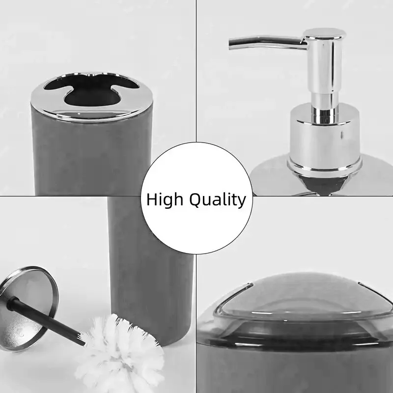 Bathroom Supplies Toothbrush Holder Soap Box Toilet Brush Bathroom Storage Wash Set Washable 6pcs/Set