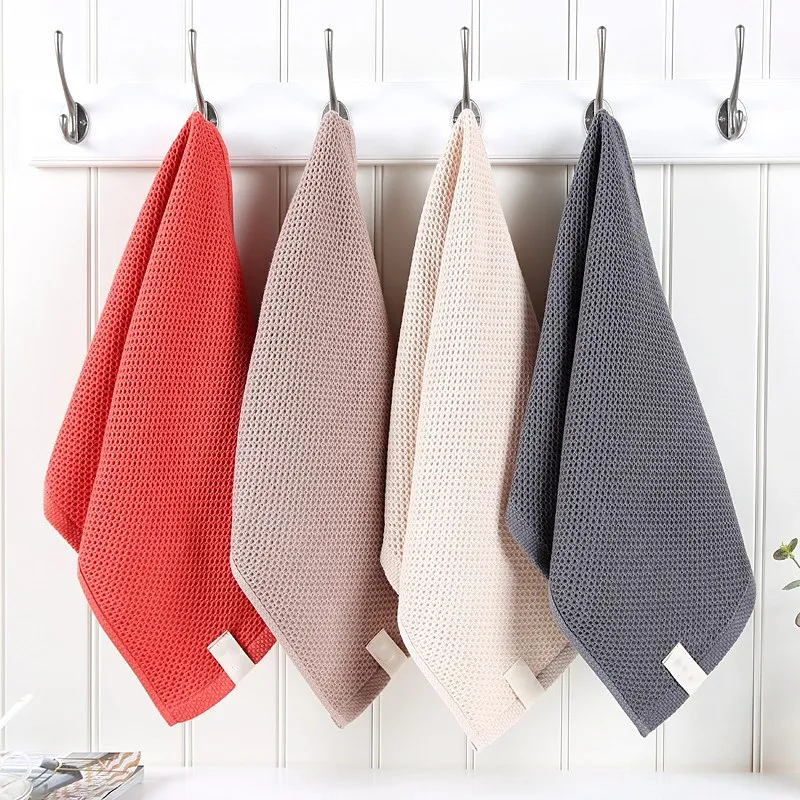 100% Cotton Hand Towels Size about 34x34/73x34cm Plaid Non-disposable