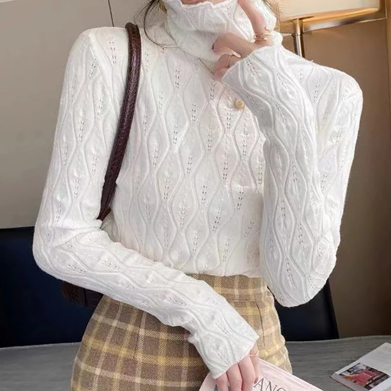 

Sweaters For Women 2023 Turtleneck Women Sweater Autumn Winter Warm Pullover Slim Knitted Jumpers Long Sleeve Top Pulls Female