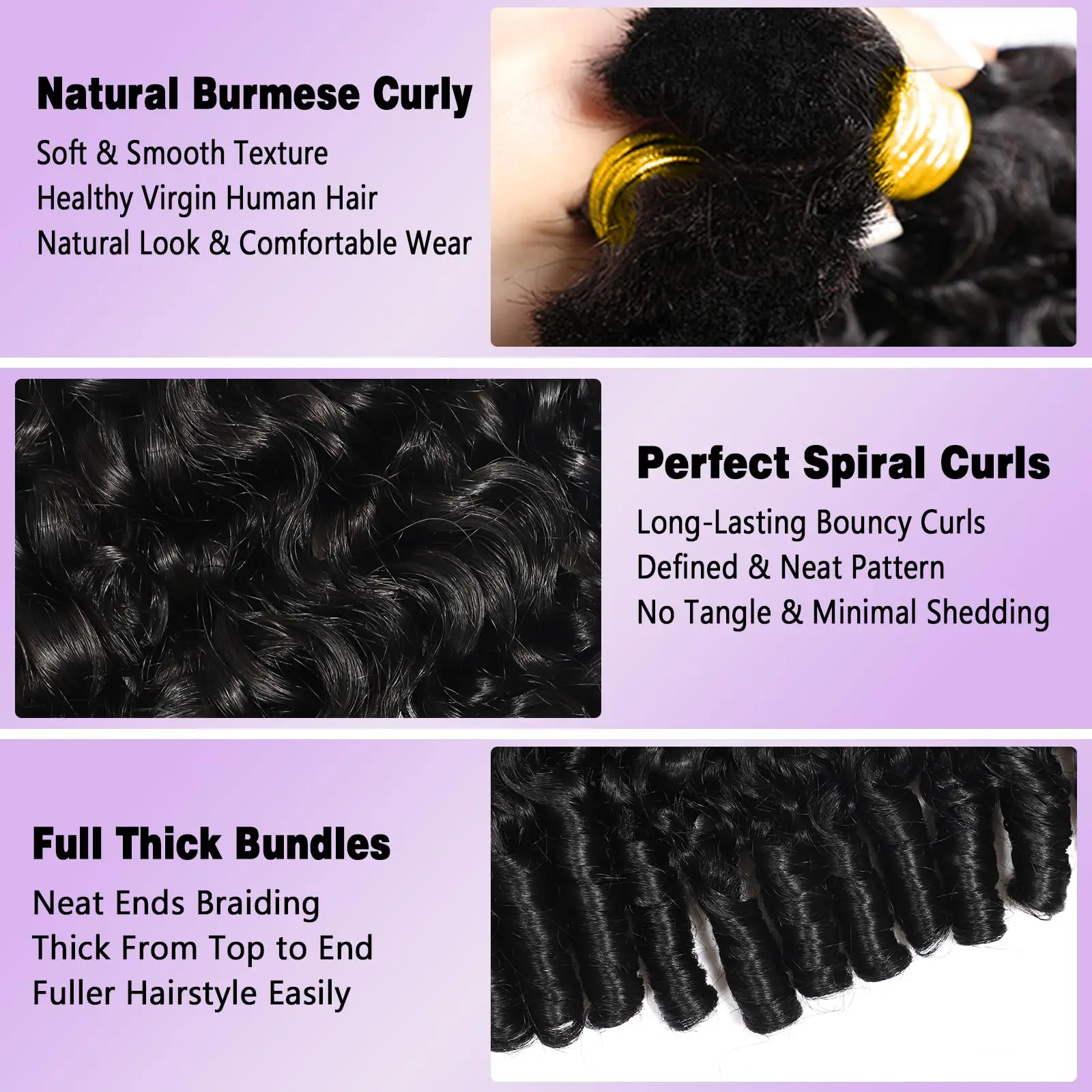 12A Human Braiding Hair for Boho Braids Burmese Curly Spiral Ends Bulk Unprocessed Virgin Hair 1 Bundles/Lot 60g/1Pack Salon-Quality Deep Wave Bulk Human Hair For Braiding 3