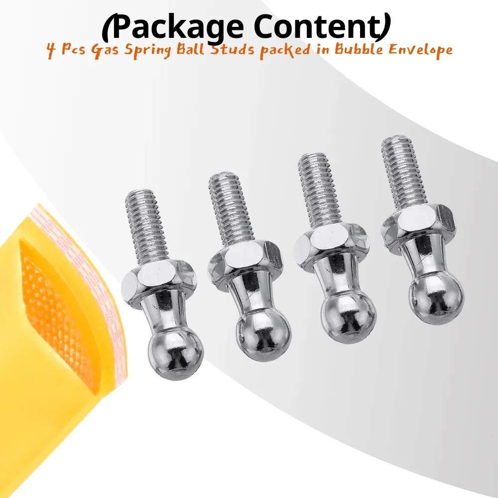 10mm M6 M8 Ball Stud Bolt Screw Gas Spring Lift Support Strut Ball Joint Thread Ended Fitting Universal Qty(4)