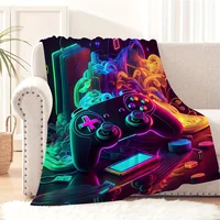 Neon Gaming Controller Blanket - Soft, Cozy, Stylish Decor for Ultimate Home Comfort and Ideal Gift for Gamers 2
