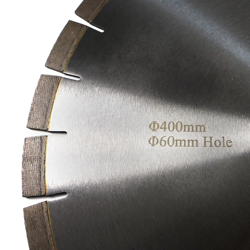 고품질 16인치(400mm) 다이아몬드 톱날, 아릭스 세그먼트 포함, 저소음 또는 일반 절단 디스크, 습식 절단 화강암 석재용