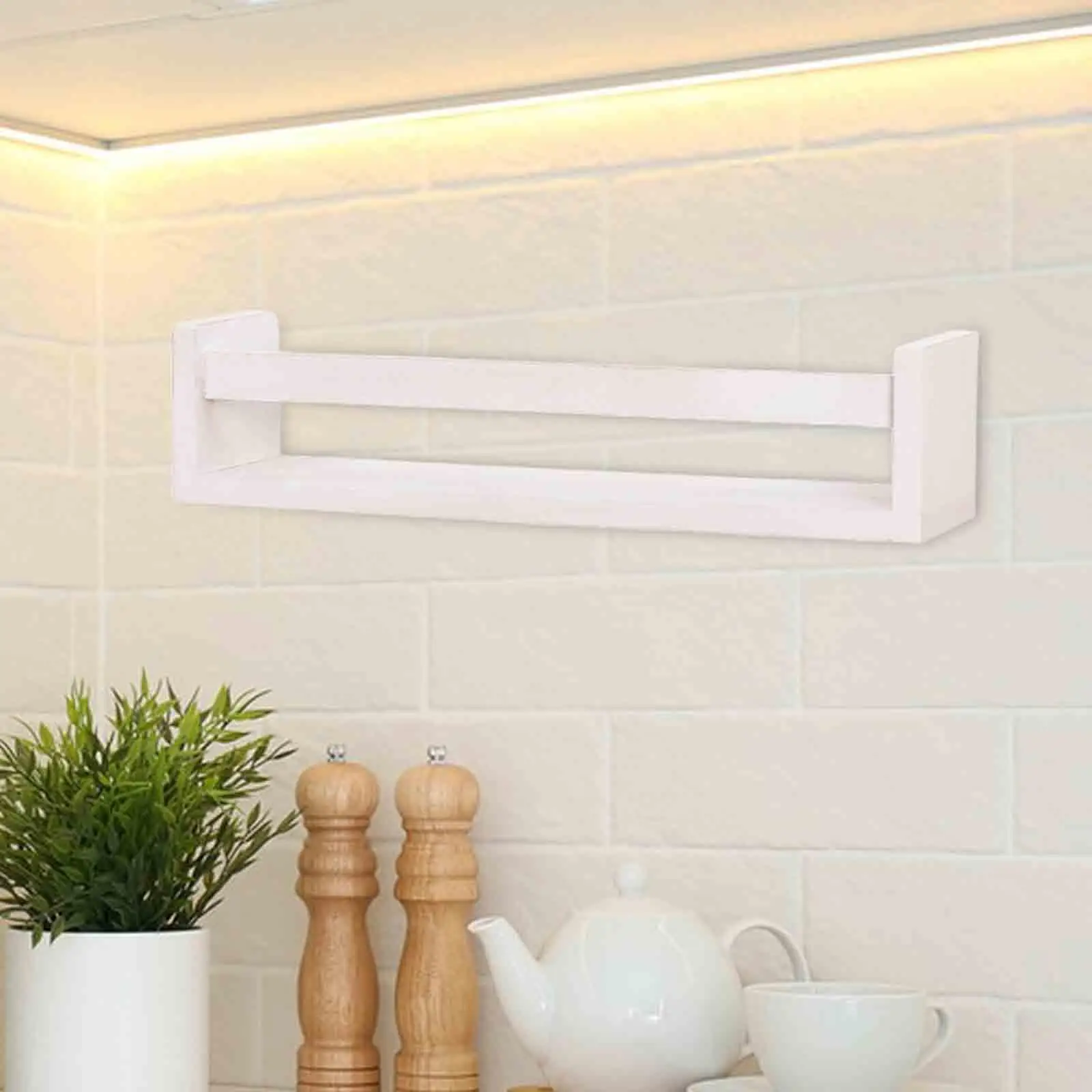 Wood Multifunction Spice Rack Display Shelf Wall Mounted Hanging Wall Bookshelves Storage Rack for Pantry Bedroom Kids Room