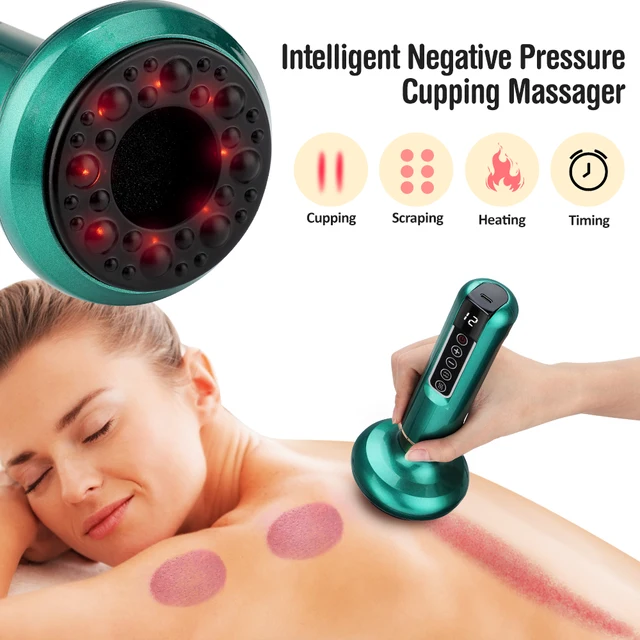Electric Cupping Massager 12 Gear Suction and Heating Guasha Scraping EMS Body Massager Vacuum Suction Fat Burner Slimming 2