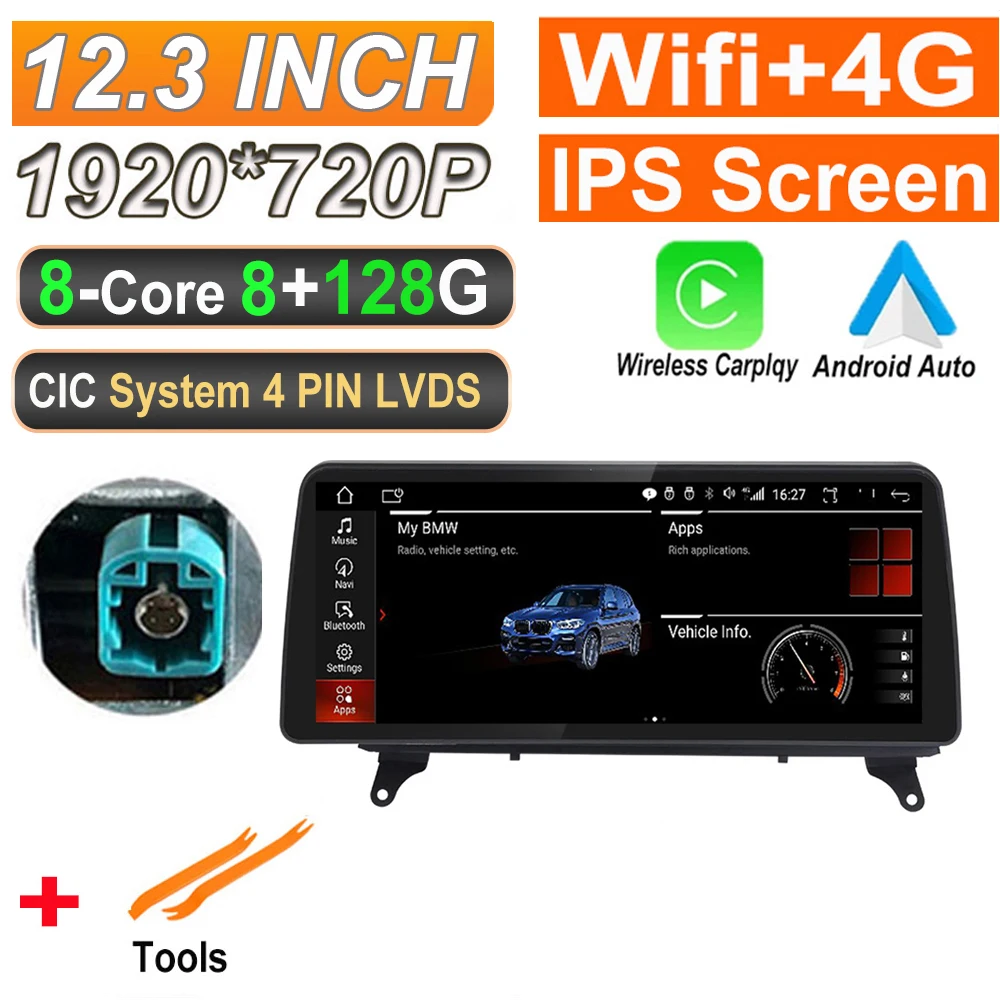 12.3 Incn IPS Screen Android 11 Car Multimedia Radio Stereo Video Player GPS Navigation For BMW X5 E70 X6 E71 CCC / CIC System double din car stereo Car Multimedia Players