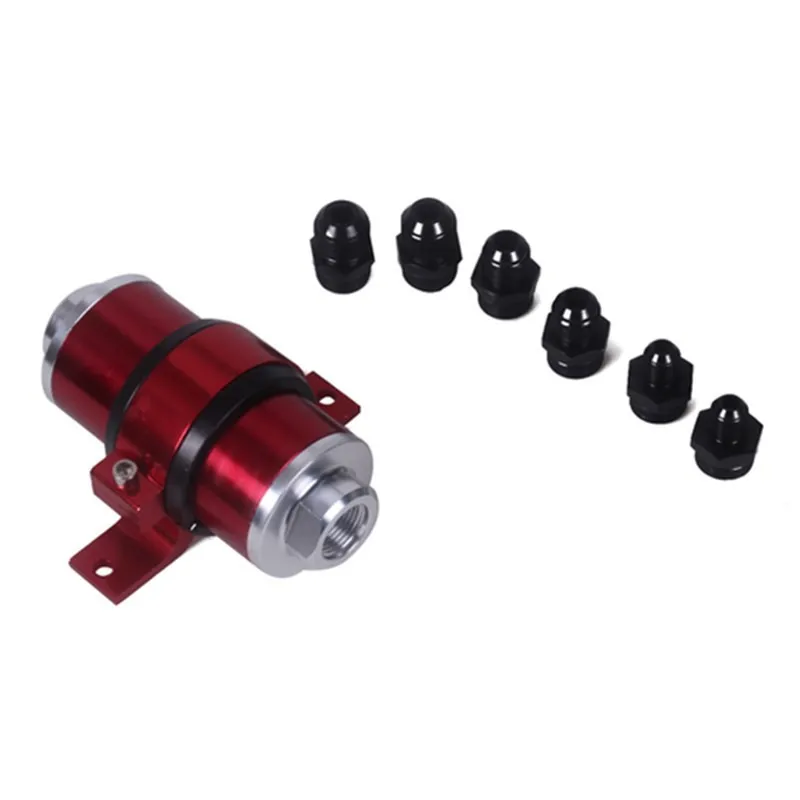 

Red 30 Micrometre Inline Fuel/Petrol Filter&Bracket Billet Aluminum An6/An8/An10