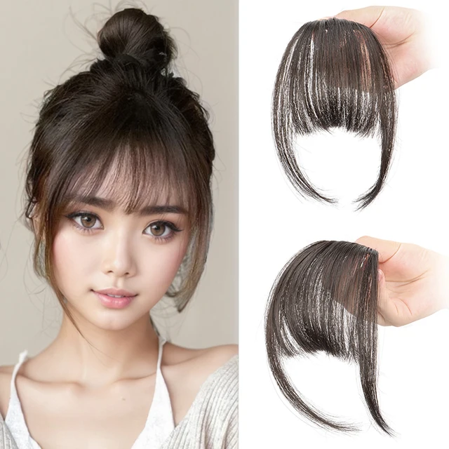Extension capillaire synthétique fausse frange d'air Invisible, postiche à franges avant, accessoires pour cheveux noirs et bruns pour femmes 1