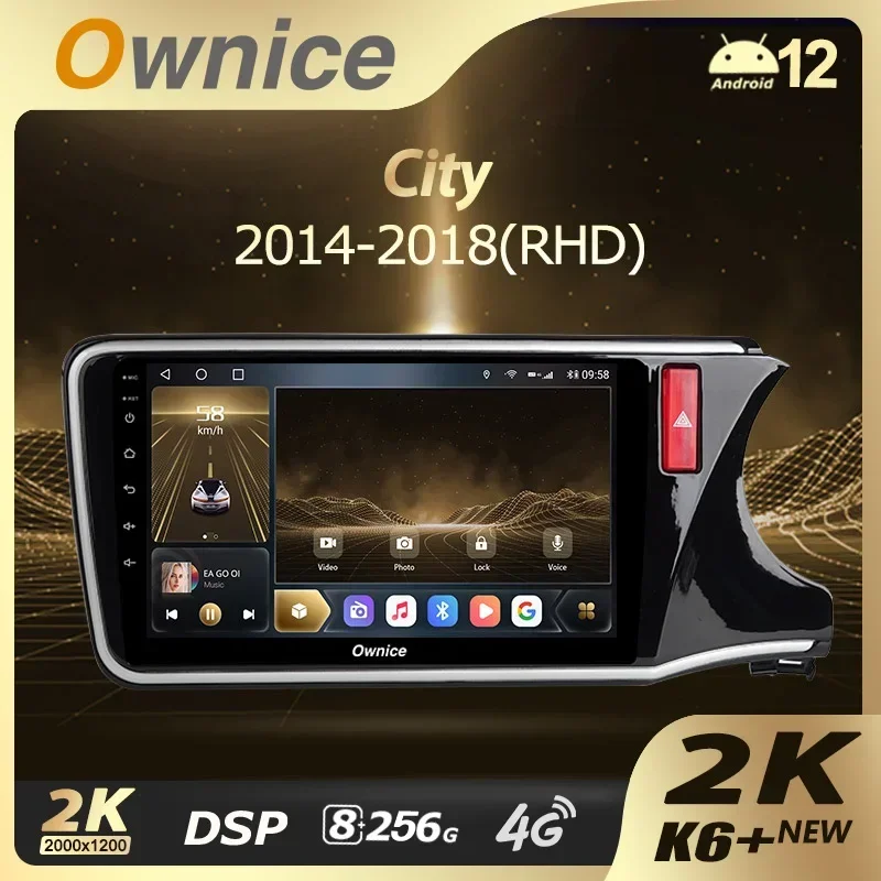 Ownice K6 + 2K Per Honda City Grace 1 2014 - 2017 Driver Destro Autoradio Lettore Navigazione Gps Android 12 No 2Din 2 Din Dvd
