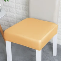 PU Leather Square Chair Cushion Cover Waterproof Kitchen Dining Seat Slipcovers Removable Dining Room Chair Seat Cushion Cover 2