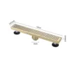 12 Inches Linear Shower Drain with Removable Quadrato Pattern Grate, 304 Stainless Shower Drain Included Hair Strainer and Level 2