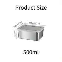 Ensemble de conteneurs de stockage des aliments en acier inoxydable, 5 pièces, boîtes à déjeuner hermétiques sans BPA pour la préparation des repas, le Camping et le bureau, lavables au lave-vaisselle 3
