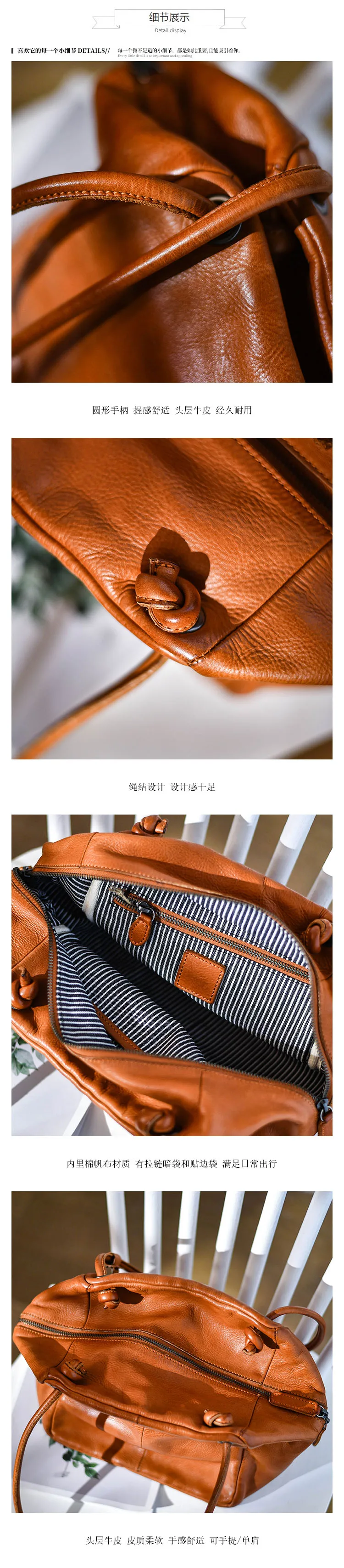 Modedesigner Luxus erste Schicht Rindsleder Damen Umhängetasche Party im Freien handgemachte weiche echtes Leder Damenhandtasche – Detail 3