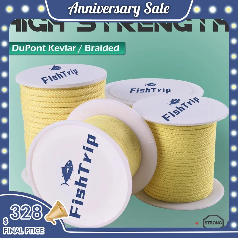 FishTrip 50lbs5000lbs Braided Kevlar Line Kevlar Fishing Line Thread