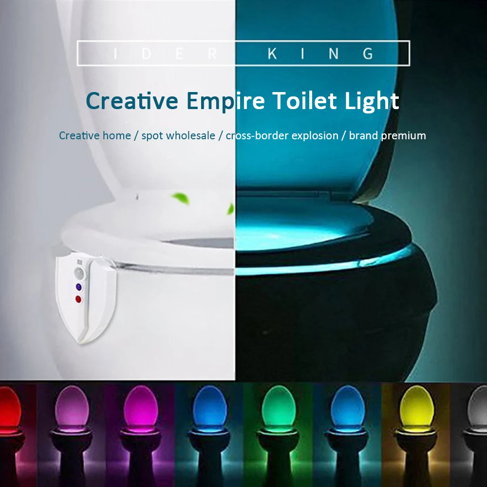 Toilet Night Light Motion Activated LED Light 8 Colors Changing