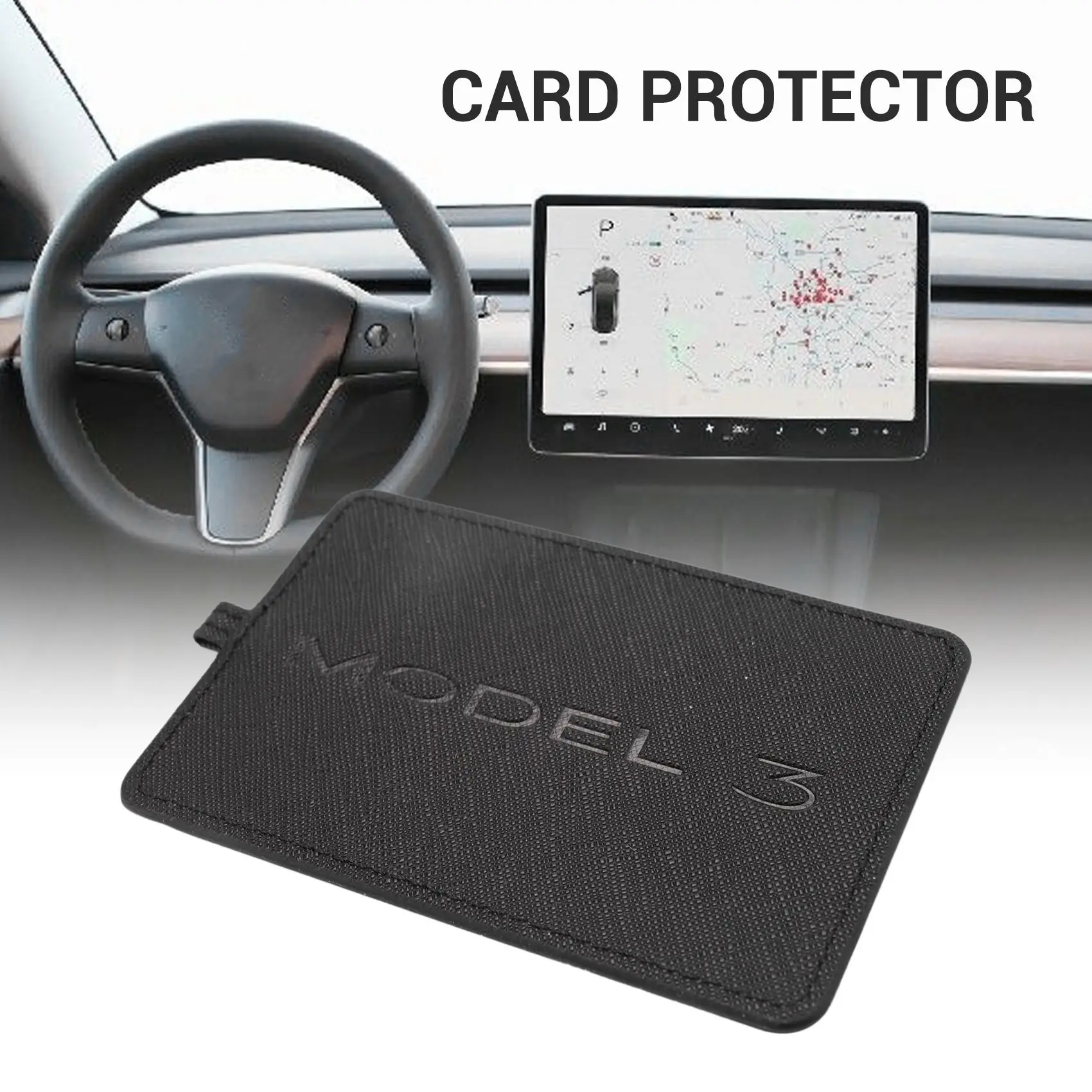 Car Key Card Holder for Tesla Model 3 Y Key Fob Case Metallic Keycard  Protector Frame with Genuine Leather Strap Film Cover 2021 - AliExpress