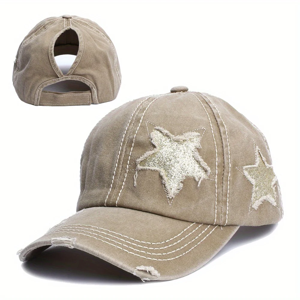 Pony Hat Baseball Cap for Women Girls with Adjustable Dad Hat