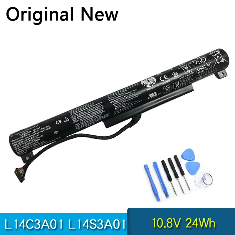

NEW Original Battery L14S3A01 L14C3A01 For Lenovo Ideapad 100-15 100-15iby 10.8V 24Wh