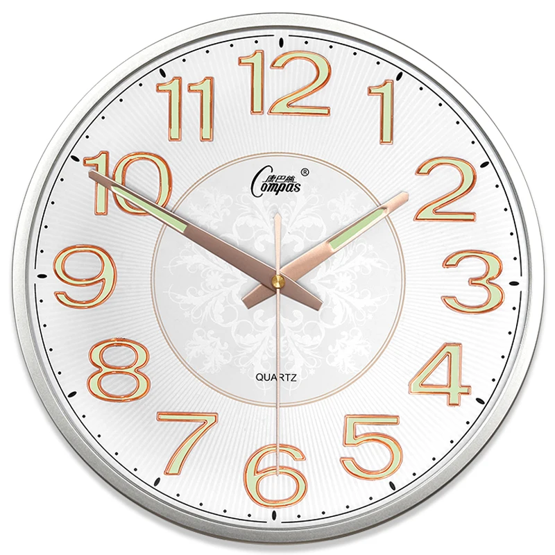 Luminous Large Silent Night Light Clocks Wall Retro Wall Clock B  