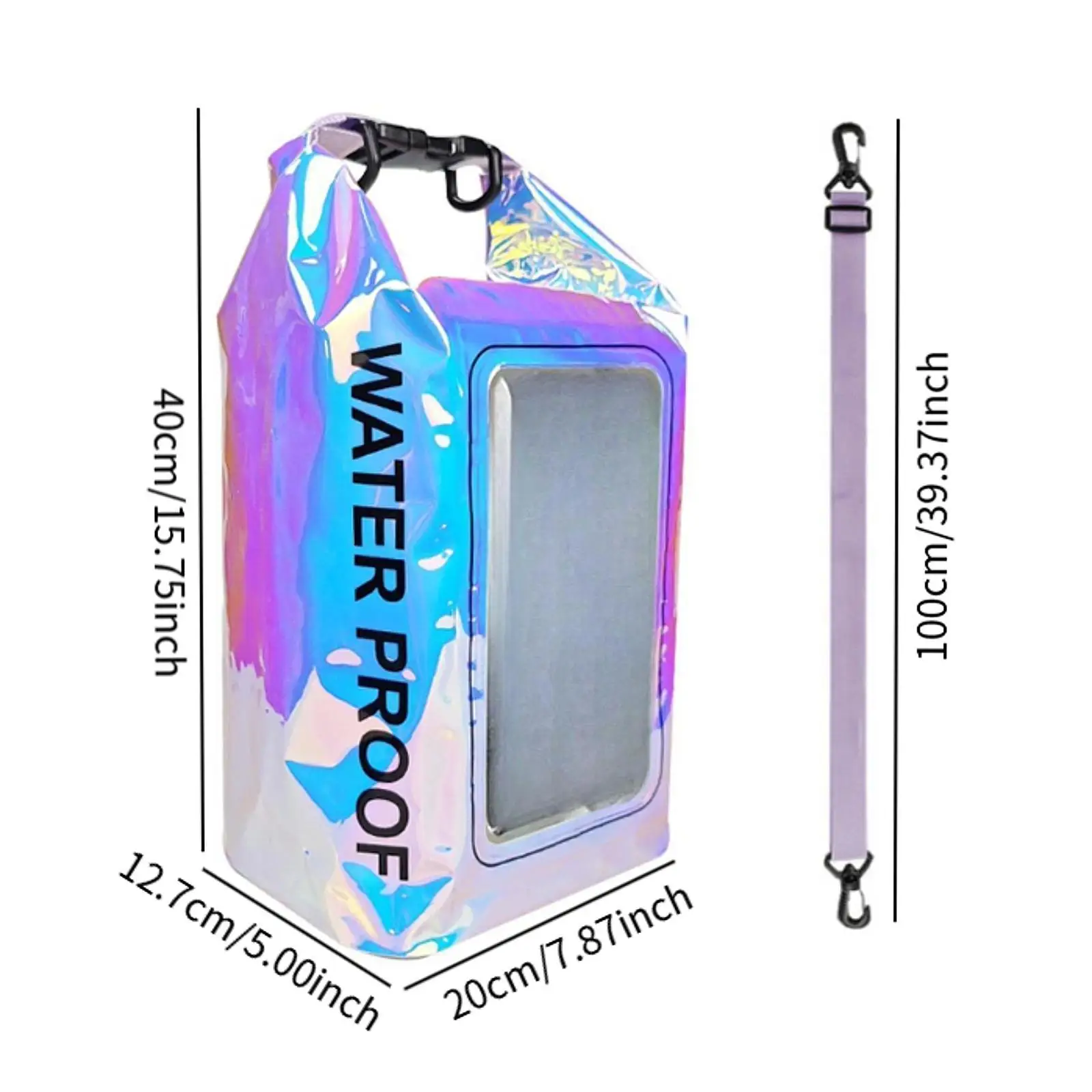 Waterproof Dry Bag 5L Portable Waterproof Storage Bag with Phone Case Roll Top Duffle for Travel Surfing Drifting Kayaking Beach