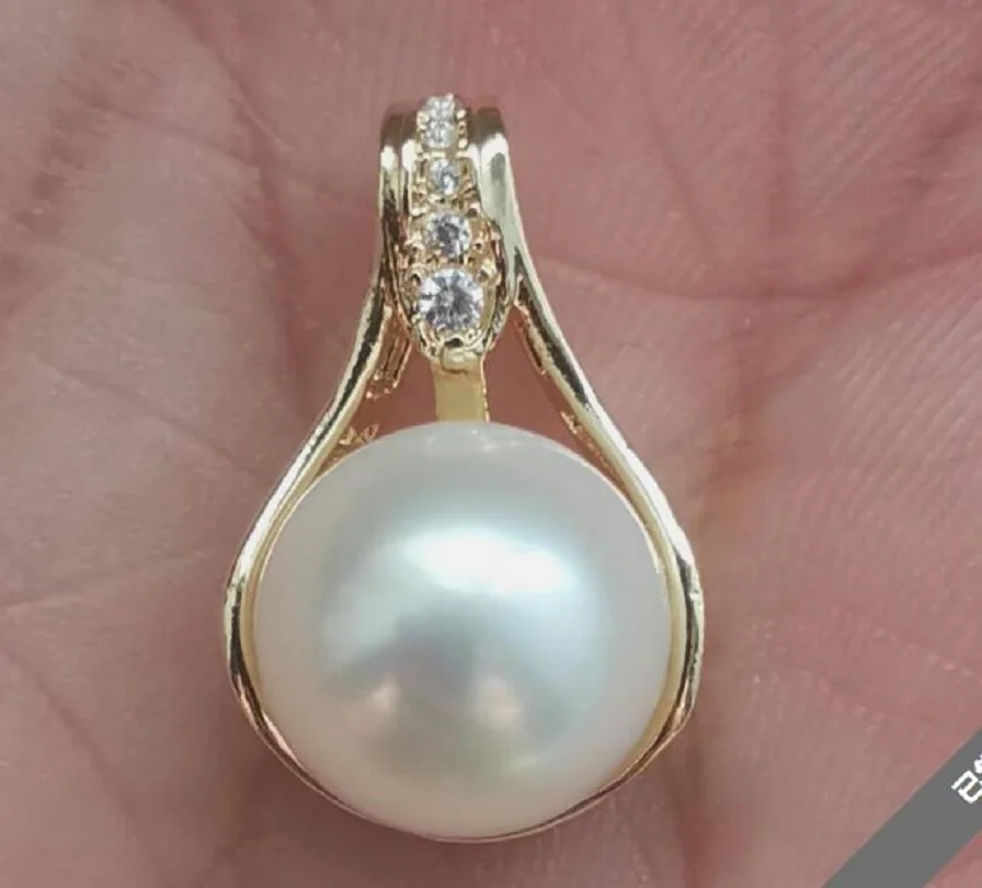 

Новинка, лидер продаж, Подлинная белая жемчужная подвеска AAAA 10-11 ММ ЮЖНОГО МОРЯ