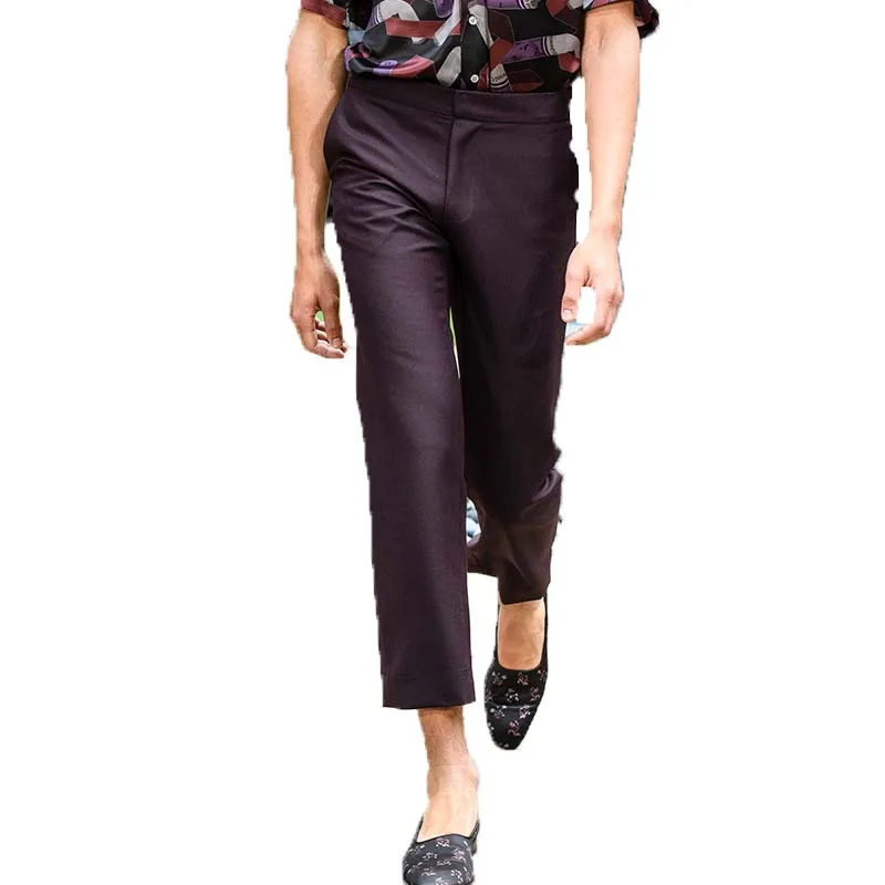 Description Picture 6 of itemMen's Slim Fit Black 9-Point Leggings Men's Youth Banquet Large European And American Fashion Versatile Casual Pants