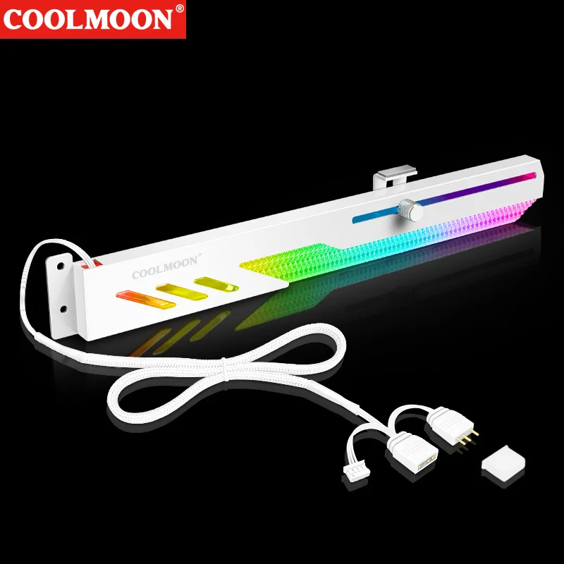 Coolmoon-suporte para Placa Gráfica Suporte para Placa de Vídeo Gpu Multi-interface Síncrono Decoração Chassis Horizontal Gt8 5v Argb - Imagem 5