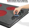 Knob Control Electric Stove Glass with Beautiful Wooden Pattern, 30" Built 3