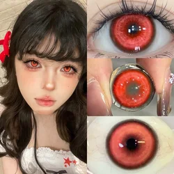 Helloween Hot Selling Colored Contact Lenses - Green & Blue Anime Cosplay Collection (Koi Red)