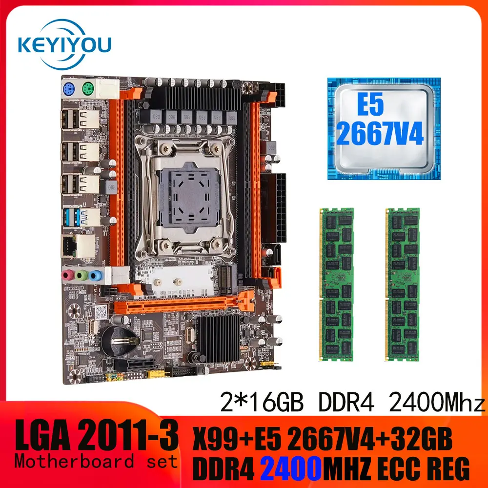 X99 Motherboard Xeon 2667v4 Kit With 2*16g=32gb Ddr4 2400mhz Ecc Reg ...