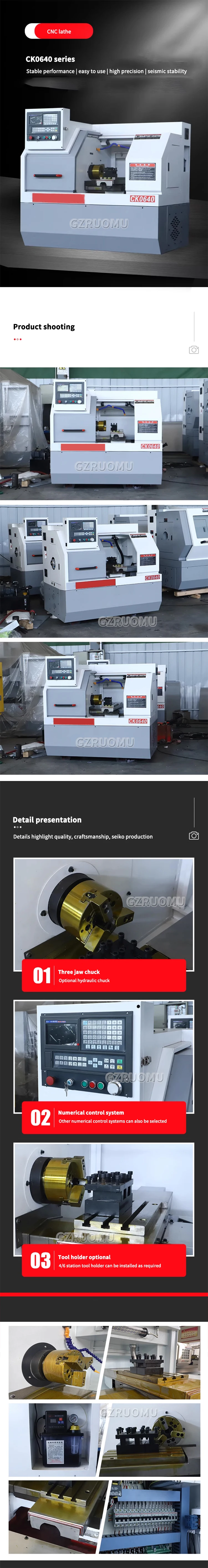 CK0640 Small Metal Lathe Machine 1000Mm High Precision Horizontal Lathe Optional