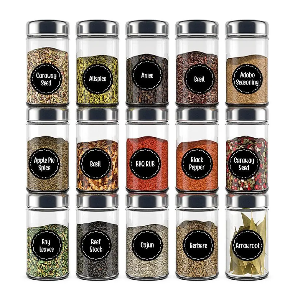 Printing Spice Can Labels And Food Storage Room Stickers Blackboard Pasting Spice Labels With A Diameter Of 3.8cm label stickers