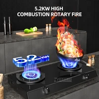 Household Stainless Steel Two Burners Gas Stove Kitchen Double Cooktop Energy-saving Gas Stove 2