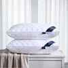 100% Cotton Pillow Hotel Pillows Bedroom Bed Sleep Cervical Pillow Middle-High Pillow Core Frosted Thickened Cover Wash Machine 1
