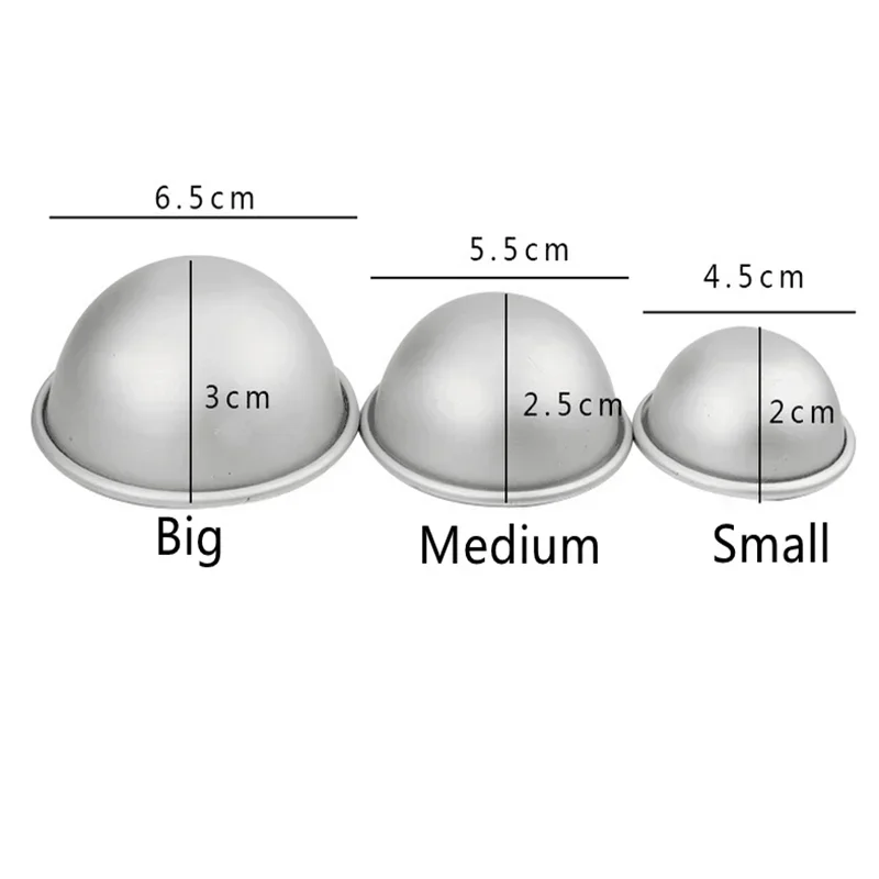 2PCS Round Aluminium Alloy Ball Bath Bomb Molds DIY Tool Bath Bomb Salt Ball Homemade Crafting Gifts Semicircle Sphere Mold bath bomb molds