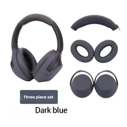Premium Silicone Protective Headphone Cover and Headbeam Sleeve (Dark Blue)