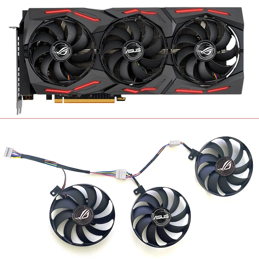 

87mm T129215SU 7pin DC 12V 0.5A for ASUS RTX2070 ROG Strix-Geforce RTX 2060 Super 2080 Ti RX 5600 XT RX 5700XT Graphics Card Fan